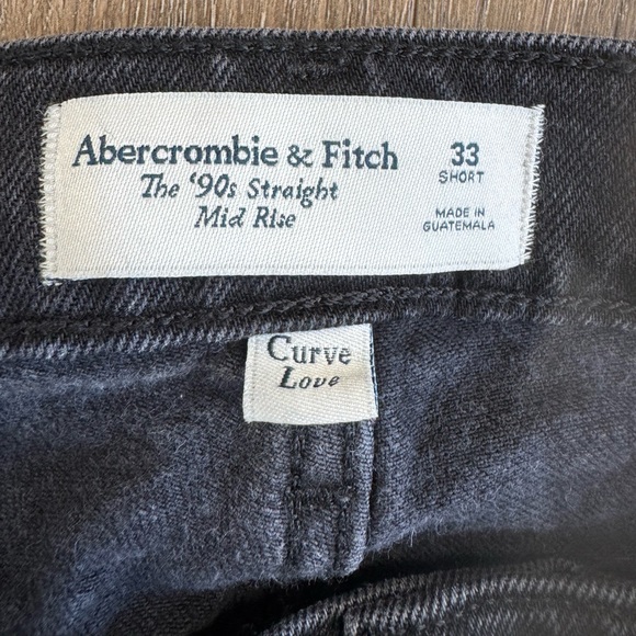 Abercrombie & Fitch Women's Black Straight Leg Jeans, women’s size 33 SHORT - Picture 4 of 8
